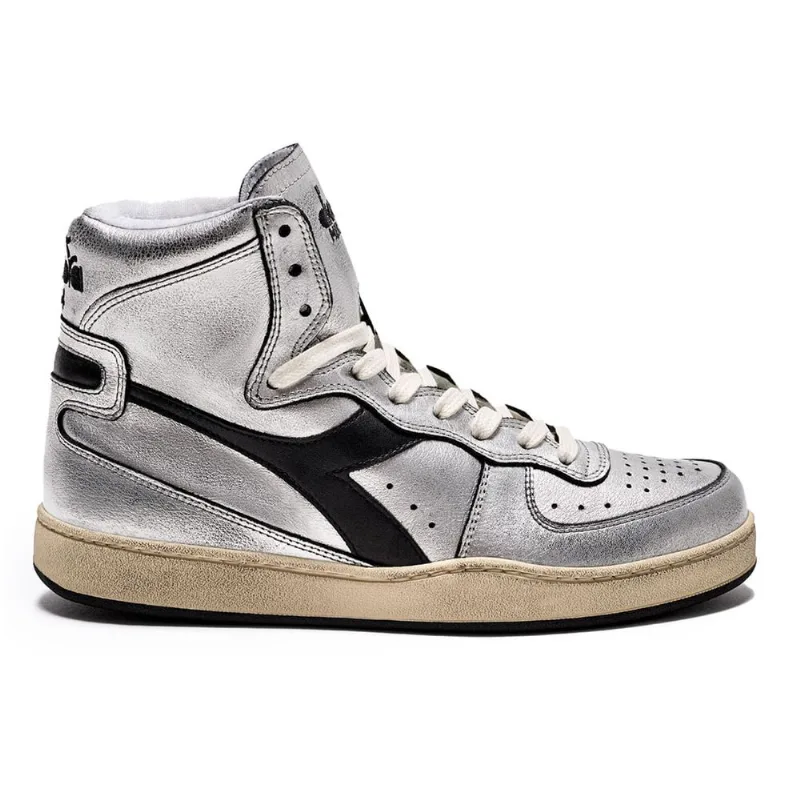 Tênis Casual Unissex Diadora Mi Basket Metal Used Prata SILVER METALLIZED/BLACK 36