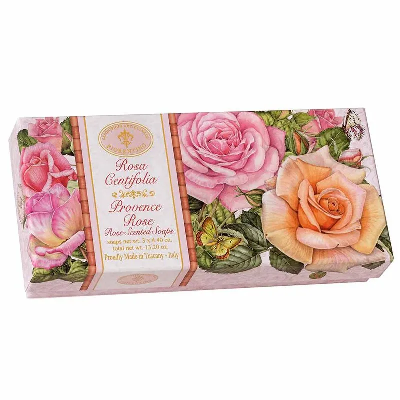 Kit Sabonete Solido Fiorentino Rosas 3x125g Kit