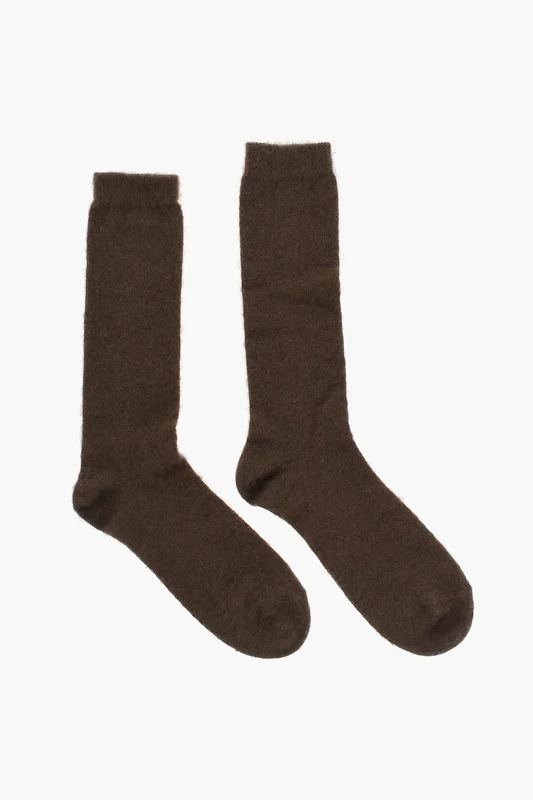 0405~Solid-Color Long Mixed Mohair Socks 36-37