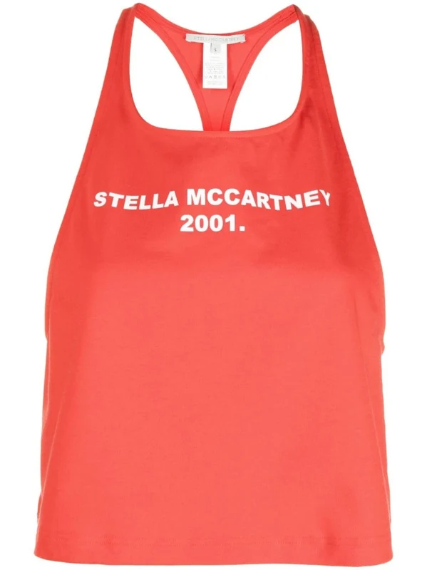 Stella Mccartney Pink Racerback Cropped Cotton Tank Top standard XS
