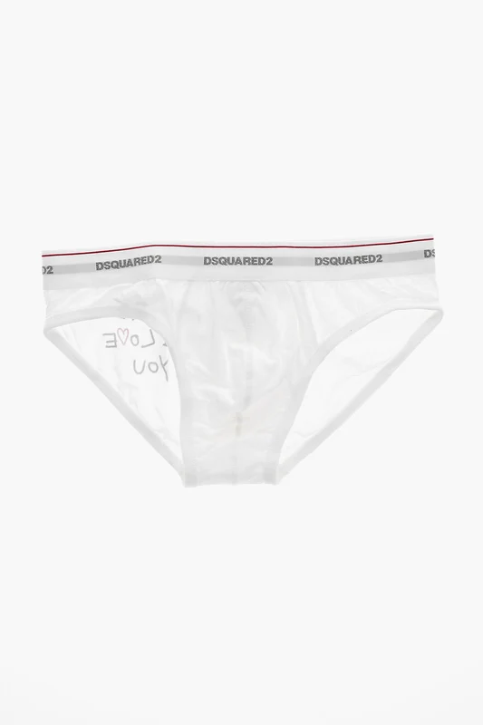 0405~Stretch Cotton Briefs with Logo Elastic Waistband Xxl