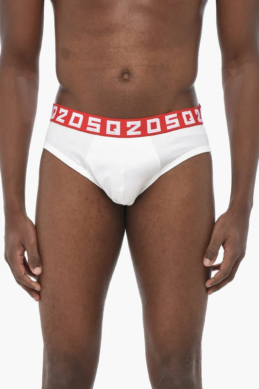 0405~Cotton Briefs with Logo Elastic Waist Xs