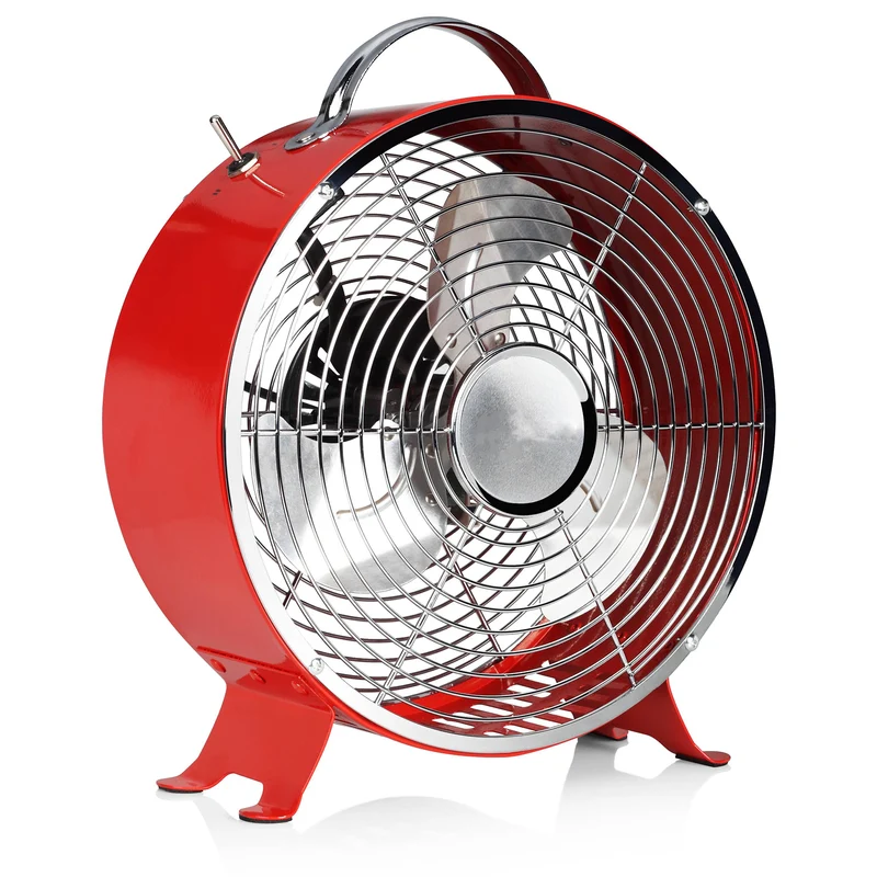 Ventilatore da tavolo Box fan Vintage con 4 pale in metallo 20 w Ø 20 cm Rosso