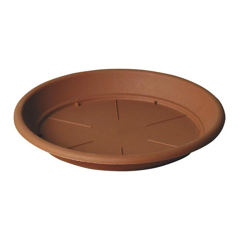 Sottovaso "Tondo Basic'' per fiori e piante da giardino 14 cm / Terracotta