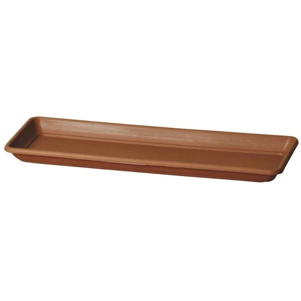 Sottovaso rettangolare "Sottocassetta Nara" per fiori e piante da esterno 60 cm / Terracotta