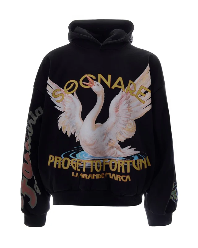 Pdf Black Cropped Vintage Graphic Hoodie standard XS