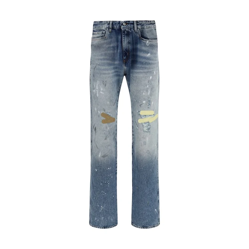 PDF Channel Blue Cotton Straight-Leg Jeans W30