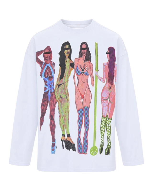 Pdf White Lapdance Graphic Print Cotton T-Shirt standard L
