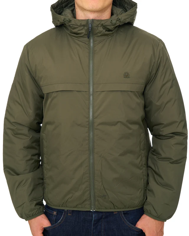 Benetton Rain Defender Padded Jacket Khaki Green M