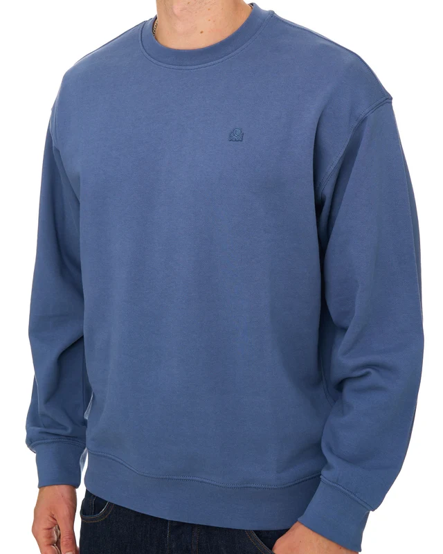 Benetton Relaxed Fit Sweatshirt Tonal Blue M