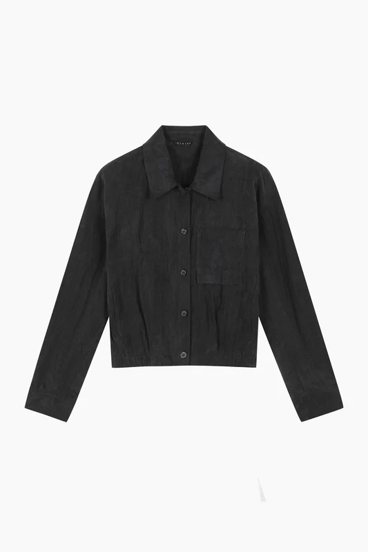 Giacca a camicia in tessuto fluida 44