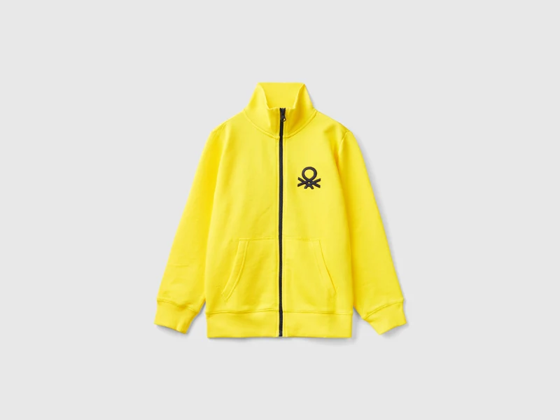 Felpa con zip in puro cotone KL