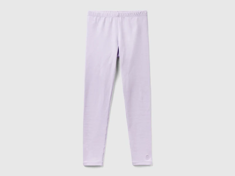 Leggings in cotone stretch con logo L