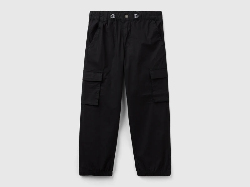 Pantaloni parachute in cotone stretch S