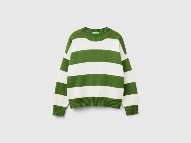Maglia a righe in cotone tricot M
