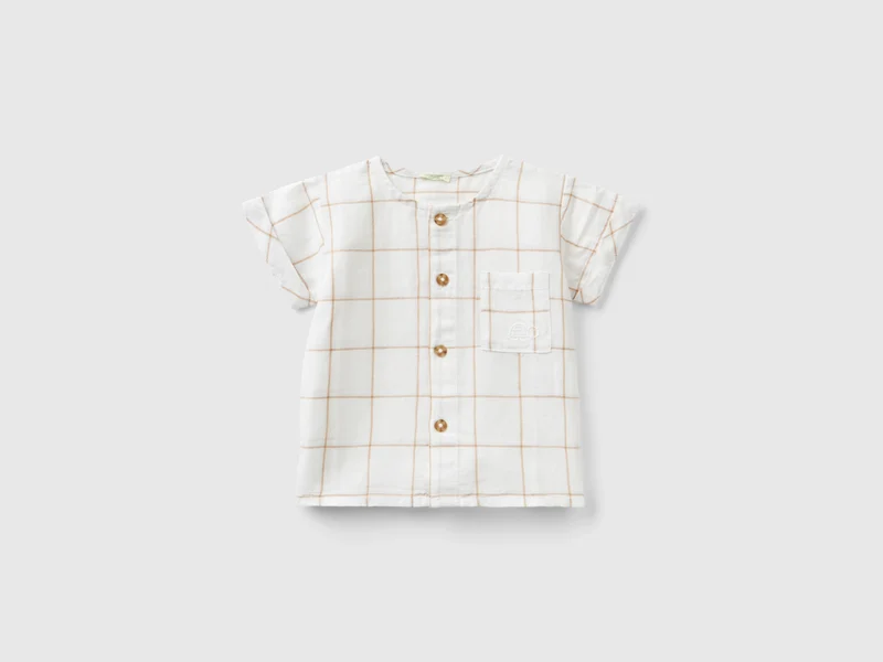Camicia a quadri in misto lino 82