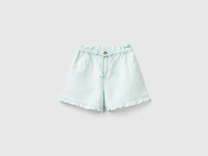 Shorts con coulisse in misto lino 90