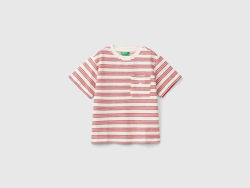T-shirt a righe con taschino 90