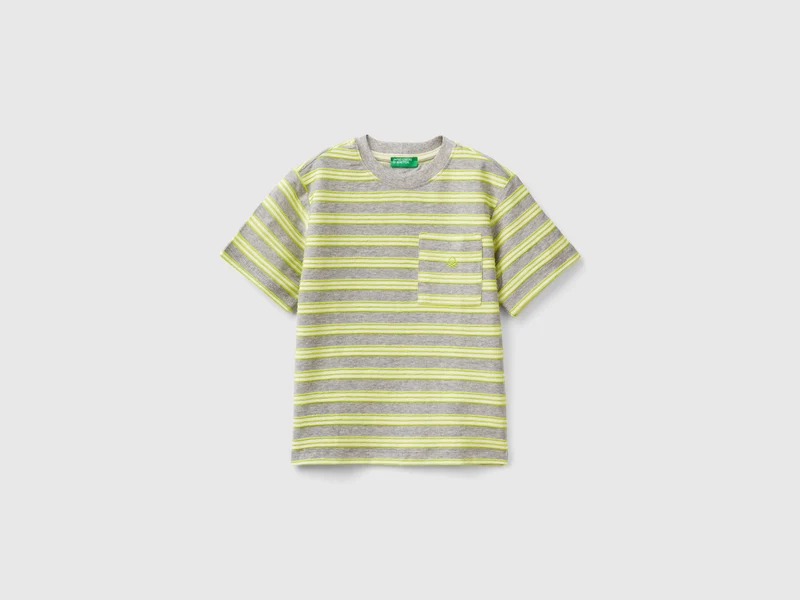 T-shirt a righe con taschino YS