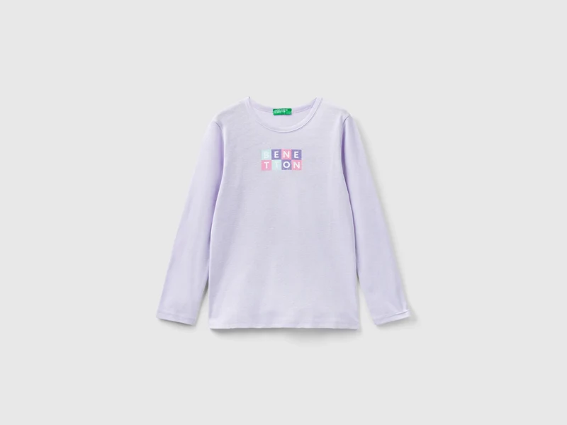 T-shirt manica lunga con stampa glitter XL
