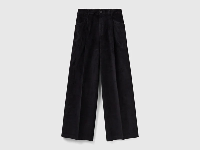 Pantaloni gamba ampia in velluto a coste 44