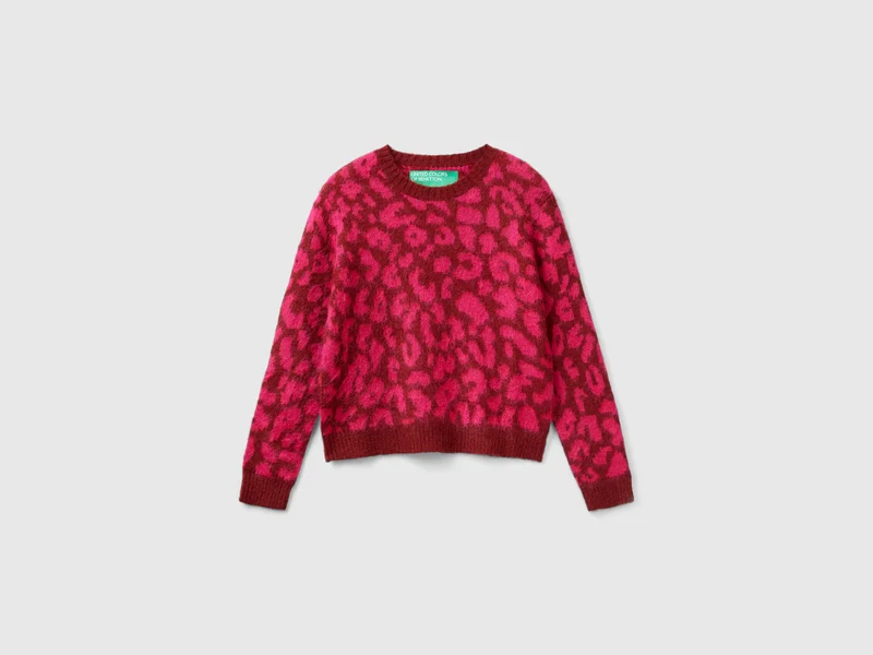 Maglione animalier in misto mohair XS
