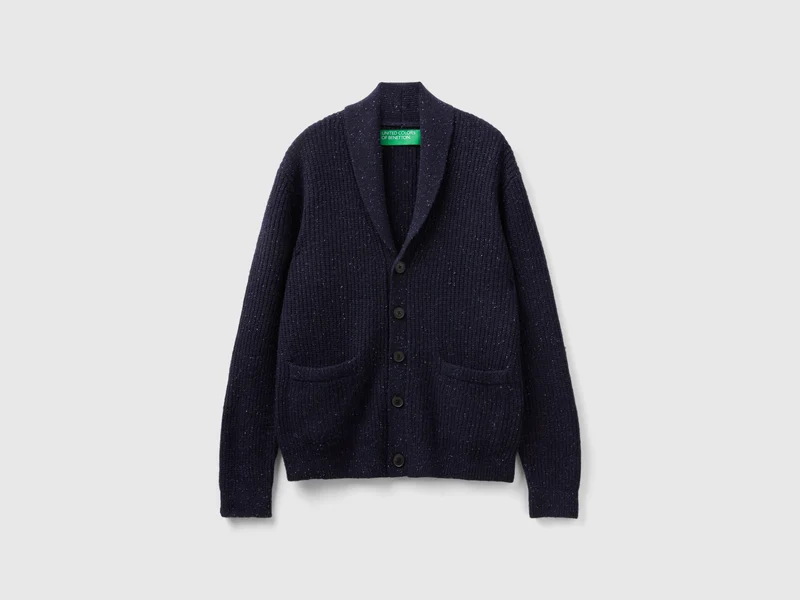 Cardigan in misto lana con tasche L