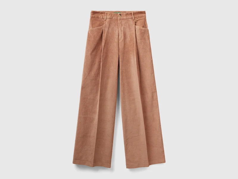 Pantaloni gamba ampia in velluto a coste 40