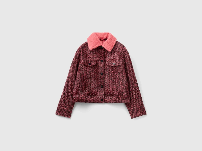 Giacca in tweed con colletto staccabile XL