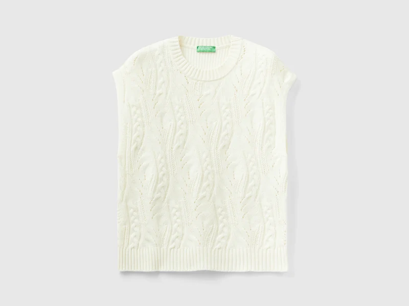 Gilet lavorato in misto lana L