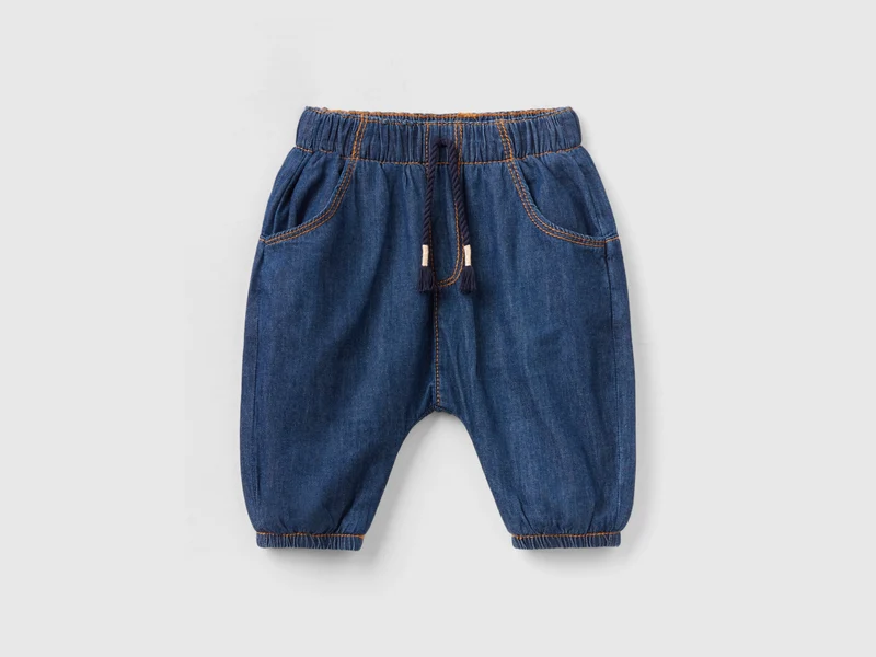 Pantaloni in chambray con orsetto 62
