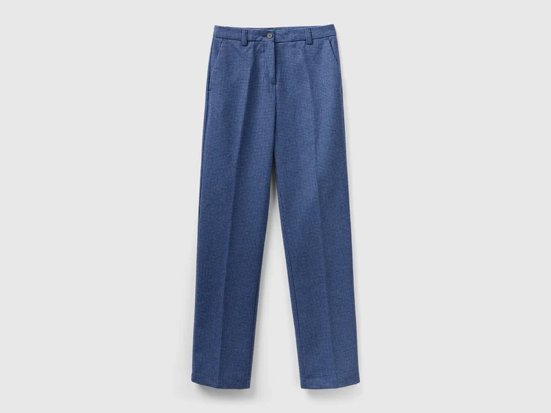 Pantaloni pied de poule regular fit 46