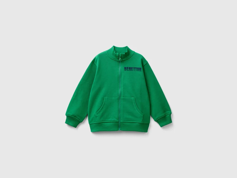 Felpa in cotone bio con zip XS
