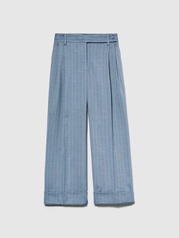 Pantaloni wide leg con risvolto 40