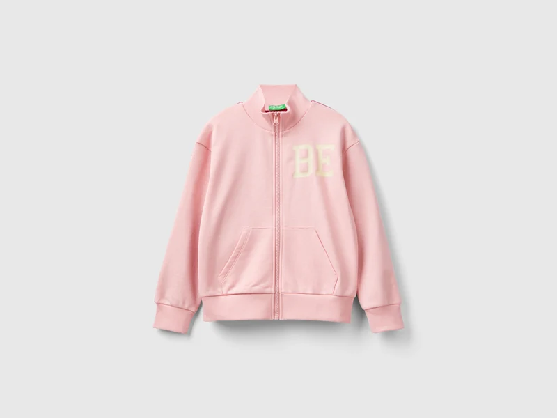 Felpa con zip e stampa XL
