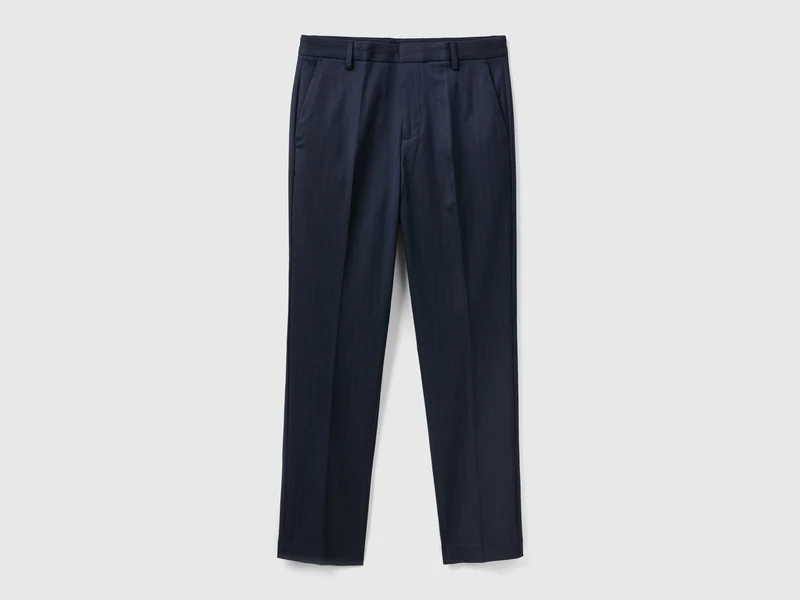 Chino effetto gessato slim fit 48