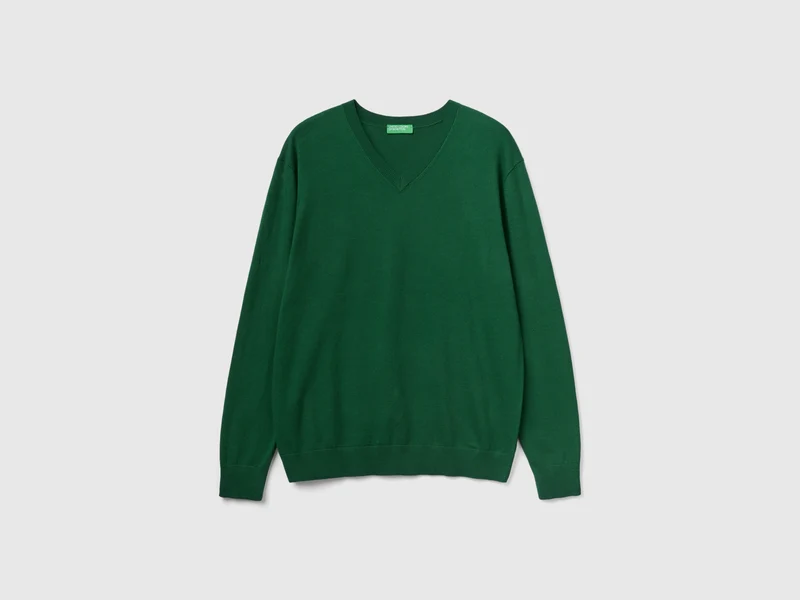 Maglia scollo a V in misto cotone leggero XL