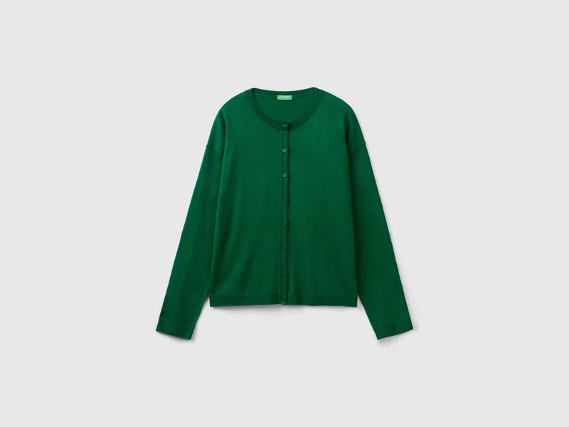 Cardigan girocollo con bottoni L
