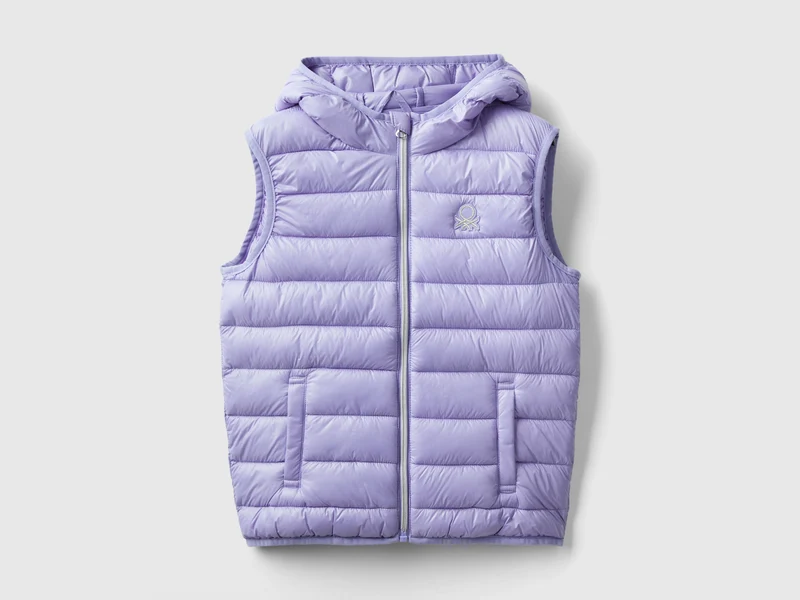 Gilet imbottito con cappuccio KL