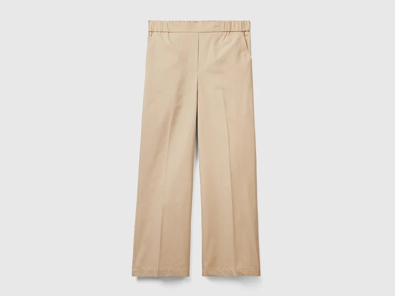 Pantaloni lunghi in puro cotone con gamba morbida M