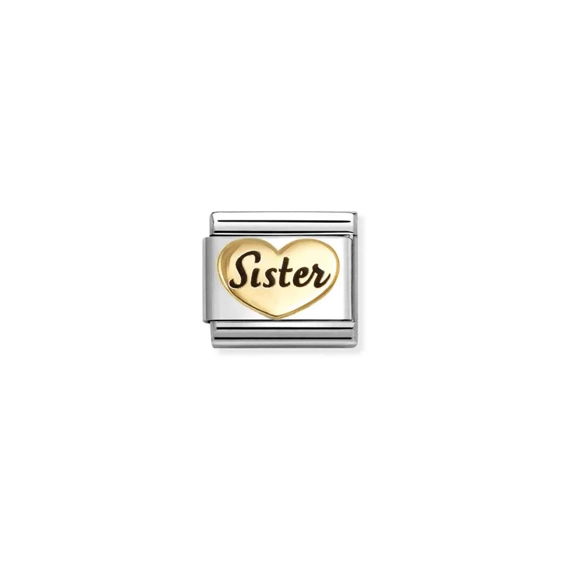 Nomination - Led, 18 kt. Sister Heart - Rustfrit stål