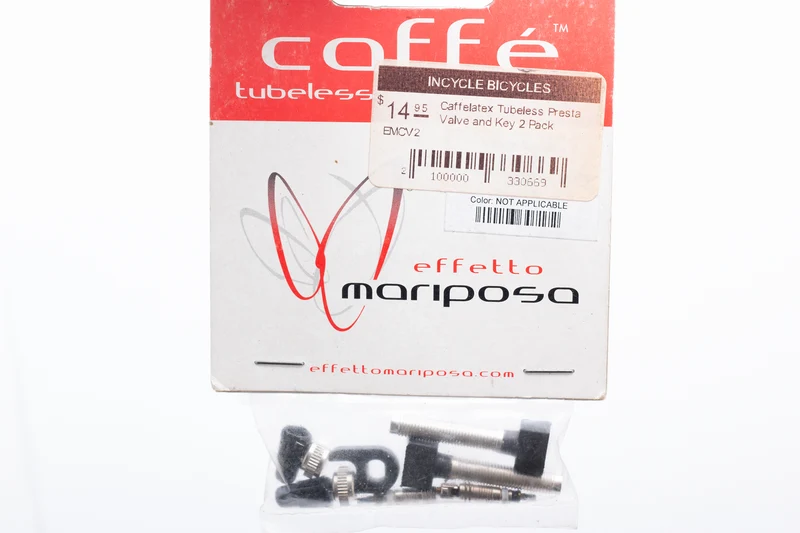 Caffelatex Tubeless Presta Valve and Key 2 Pack
