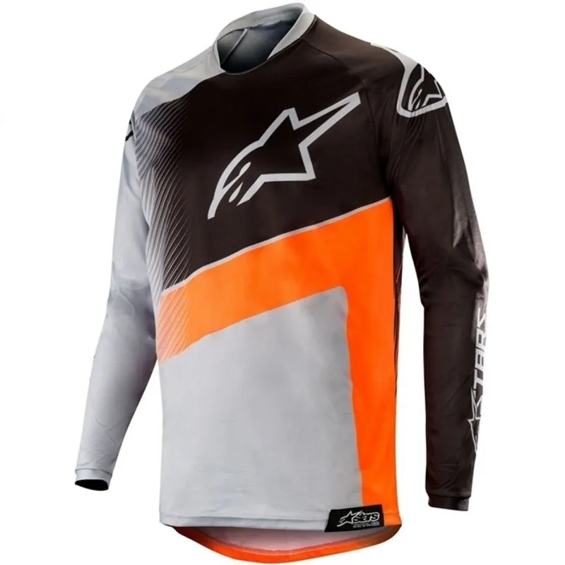 Camisa Alpinestars Racer Supermatic 2019 Cinza Claro/laranja Fluor/preta
