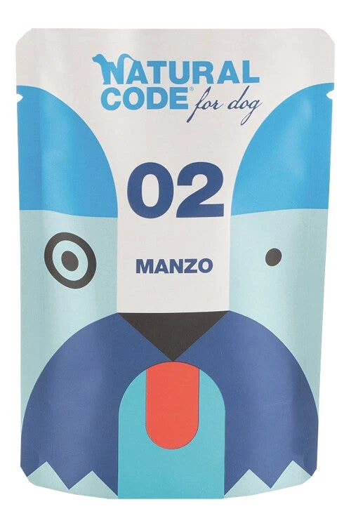 Natural code 02 manzo cani adulti busta 100g