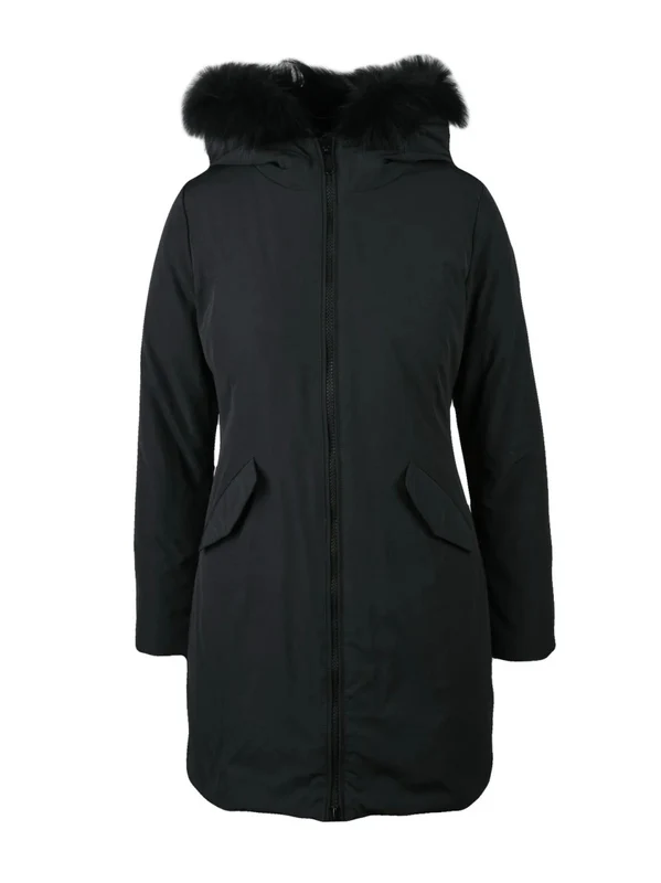 Bomboogie Black Fitted Polyester-Blend Parka IT 48