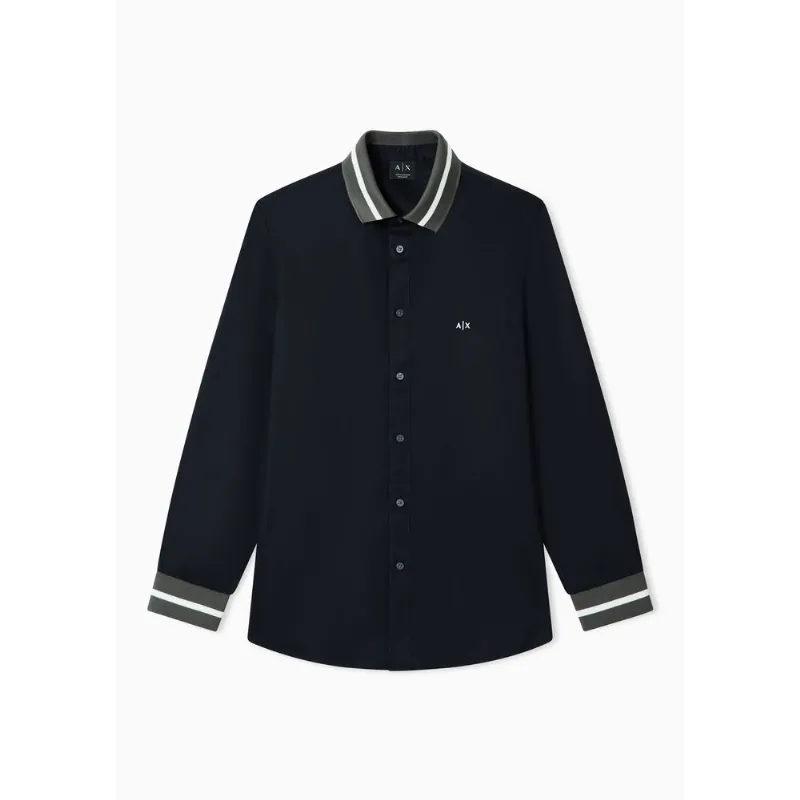 Camisa em Algodão Azul Marinho - L