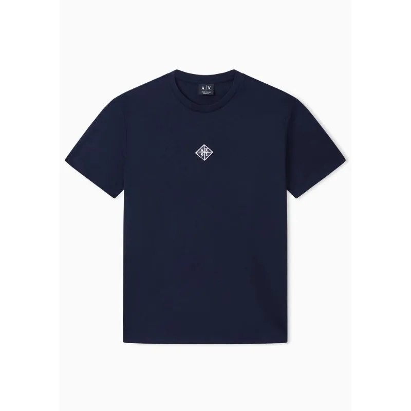 Camiseta Regular Fit em Algodão Azul Marinho - L
