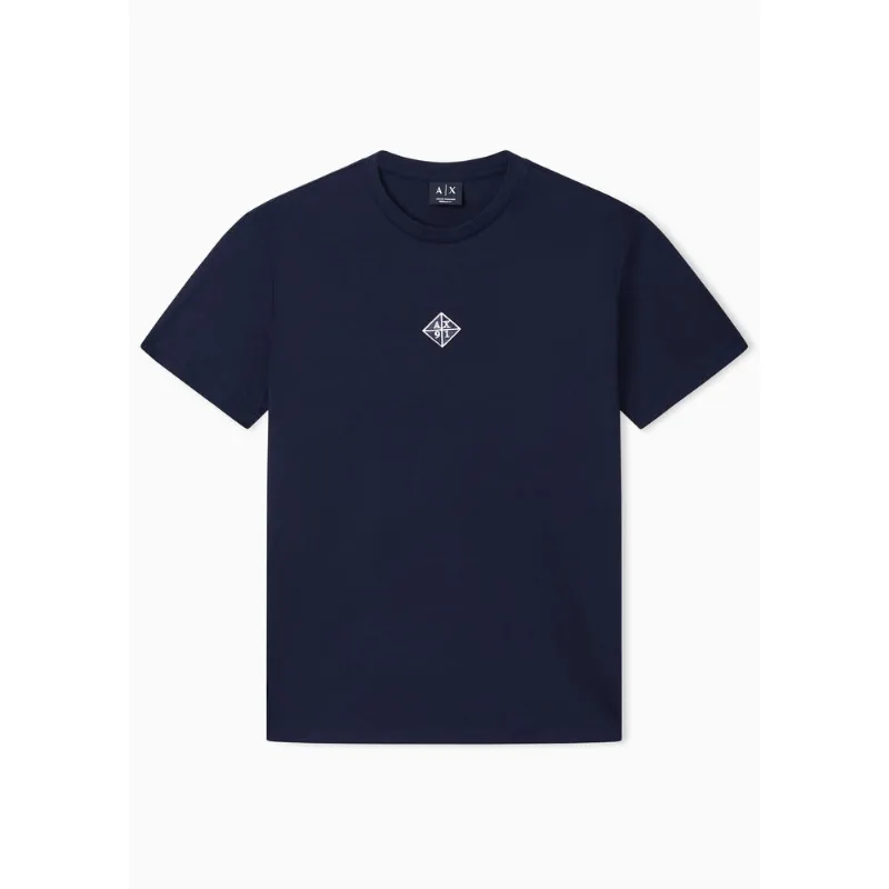 Camiseta Regular Fit em Algodão Azul Marinho - XL