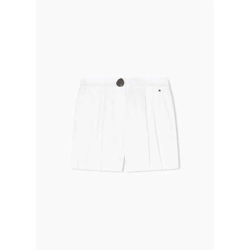 Shorts em Linho Twill Branco - 0 US - 34 BR