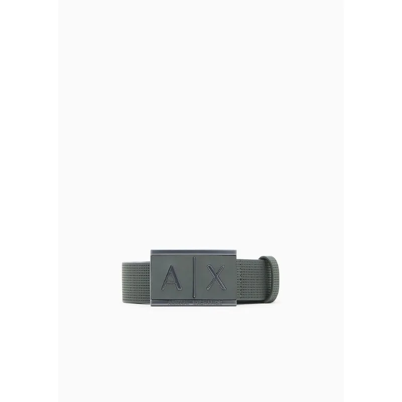 Cinto Texturizado em Couro com Logo em Relevo Cinza - 36 EU - 90 CM BR